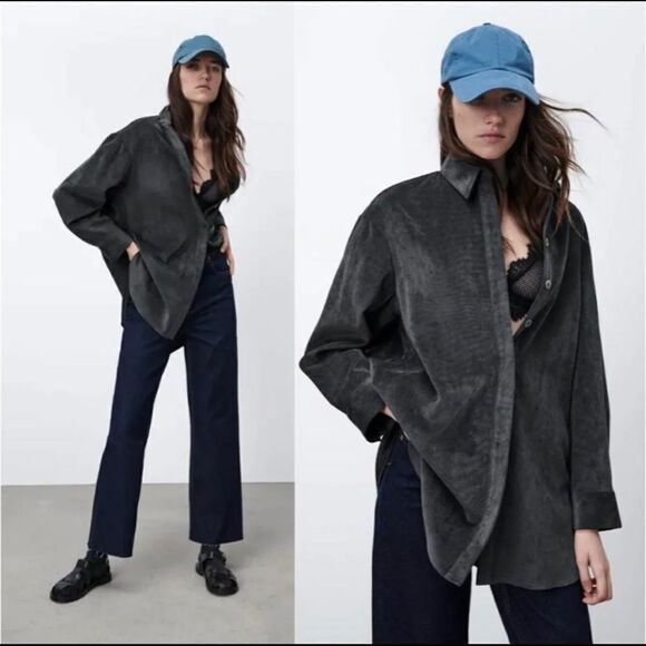 Zara Light Corduroy Textured Weave Overshirt - Picture 4 of 6